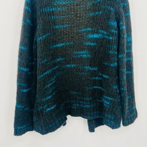 Elsamanda Size Large Made in Italy Blue & Black Mohair Wool Cardigan Sweater - Picture 9 of 10